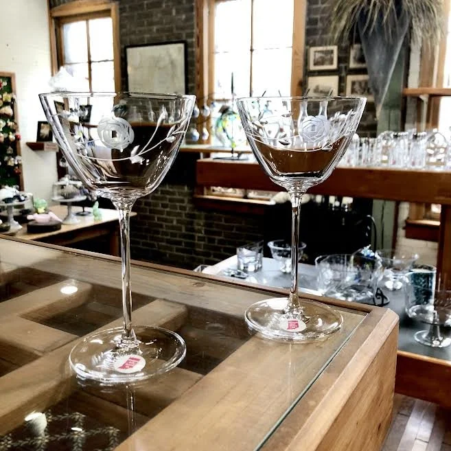 Nick and Nora Martini in Damask Rose — WARSAW CUT GLASS